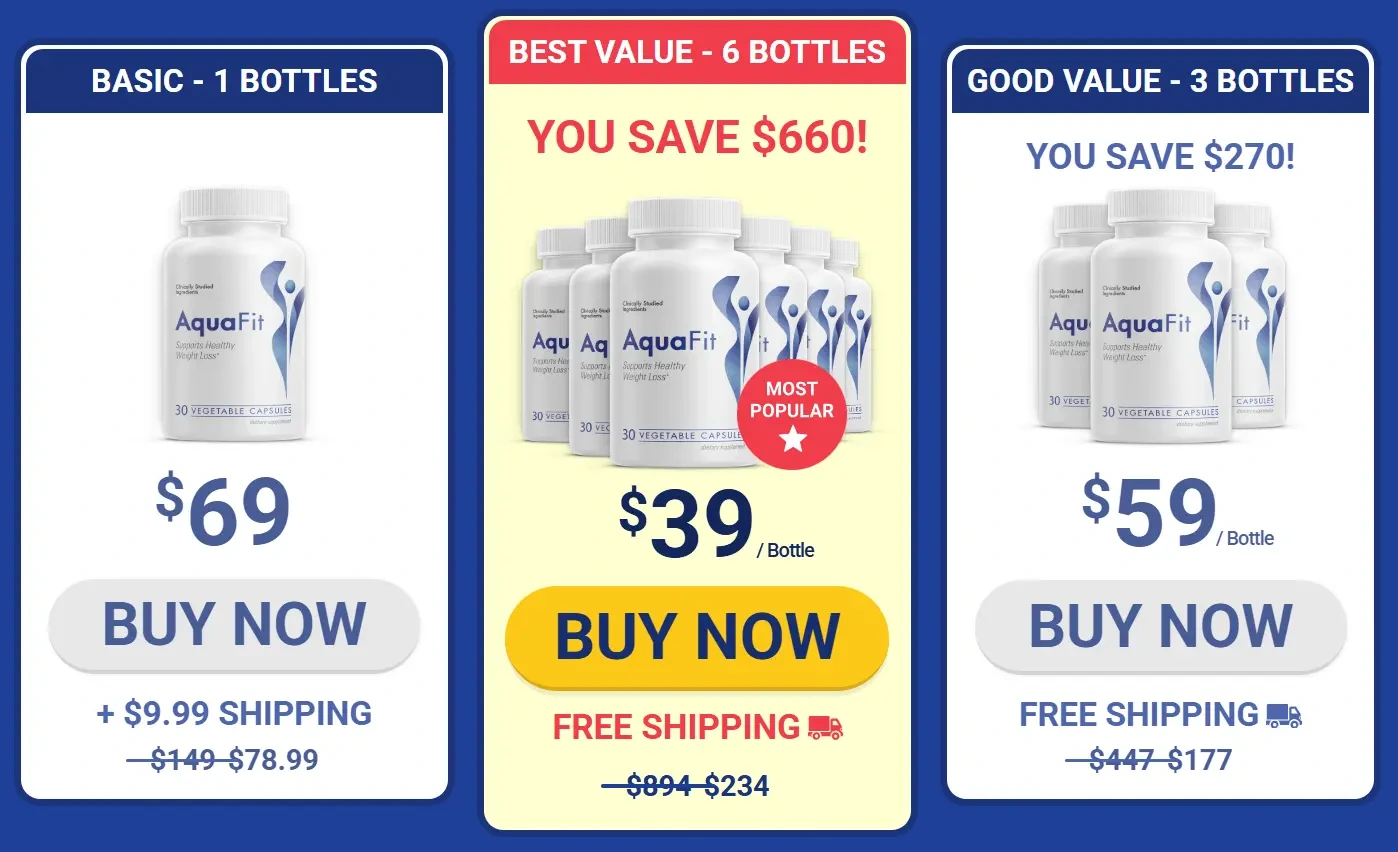 AquaFit secure checkout and special pricing